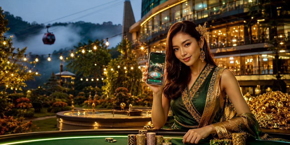 Pemain Malaysia menggunakan aplikasi kasino puss888slot di Genting Highlands